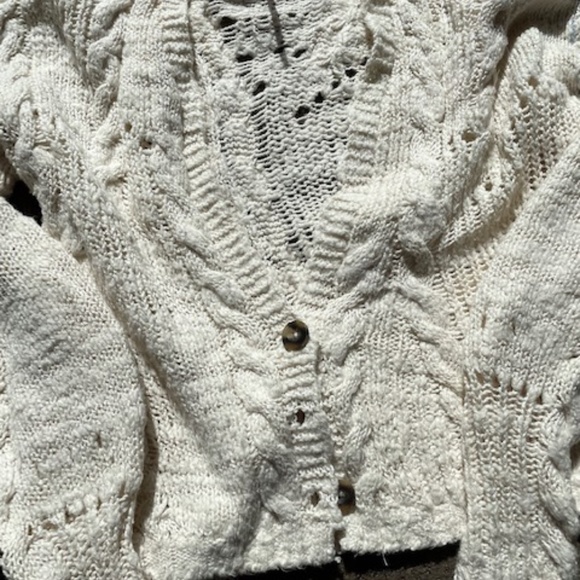 Cream Hand Knit Cardigan from Free People - Picture 2 of 3